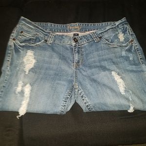 Amethyst womens distressed jeans